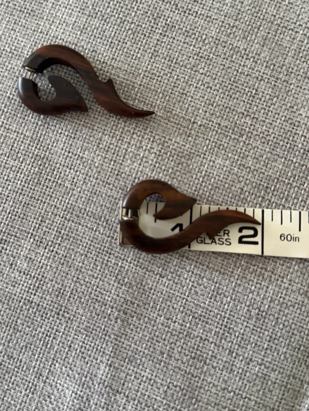 Wooden Abstract Sculptural Pierced Earrings